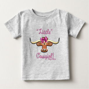 T-shirt Pour Bébé Petite fille, vache longhorne
