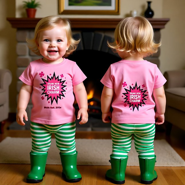 T-shirt Pour Bébé Petite Irlandaise Causeuse de Trouble (Irish Little Miss Mischief Baby T-Shirt)