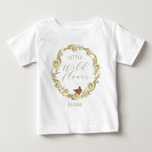 T-shirt Pour Bébé Petite marguerite Fleur sauvage Floral (Devant)