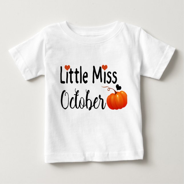 T-shirt Pour Bébé petite miss octobre (Devant)