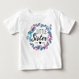 T-shirt Pour Bébé petite soeur adorable couronne florale mignonne pe