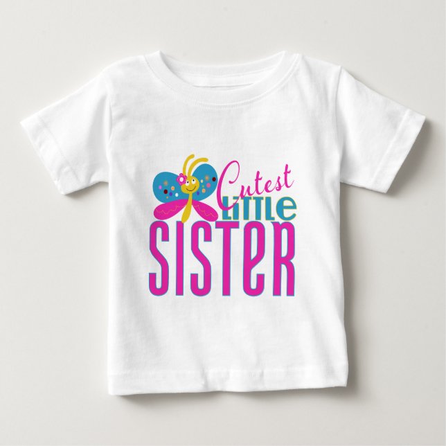 T-shirt Pour Bébé Petite Soeur Cutest - Papillon (Devant)