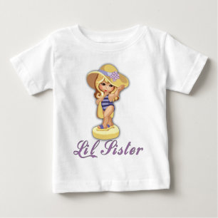 T-shirt Pour Bébé Petite soeur de la plage