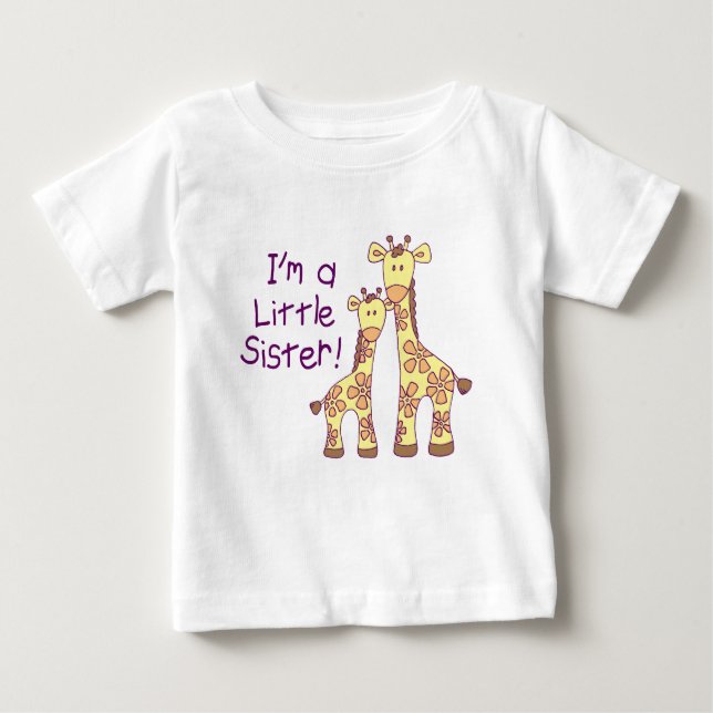 T-shirt Pour Bébé Petite soeur Giraffe (Devant)