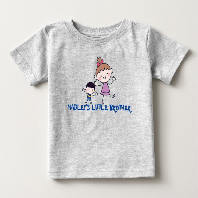 T-shirt Pour Bébé petite soeur grand frère jumelée (Devant)