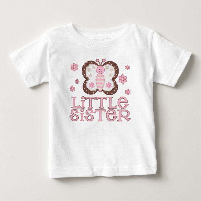 T-shirt Pour Bébé Petite soeur papillon rose (Devant)