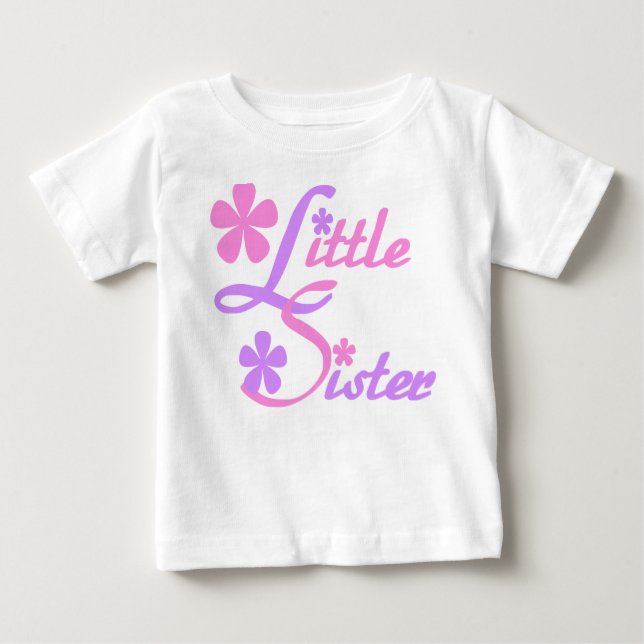 T-shirt Pour Bébé Petite soeur rose et lavande (Devant)