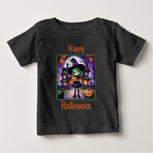 T-shirt Pour Bébé Petite Sorcière Adorable Halloween