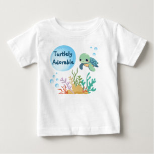 T-shirt Pour Bébé Petite Tortue de Mer Adorable 