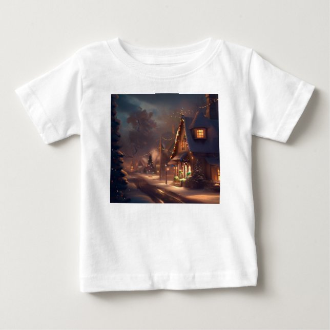 T-shirt Pour Bébé Petite ville de Noël 2 (Devant)
