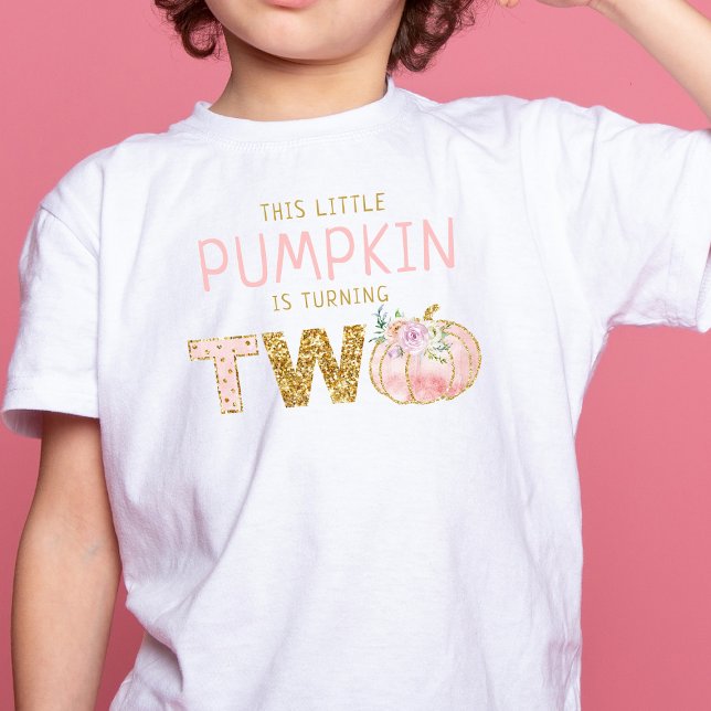 T-shirt Pour Bébé Petites filles Citrouilles 2e anniversaire (Créateur téléchargé)