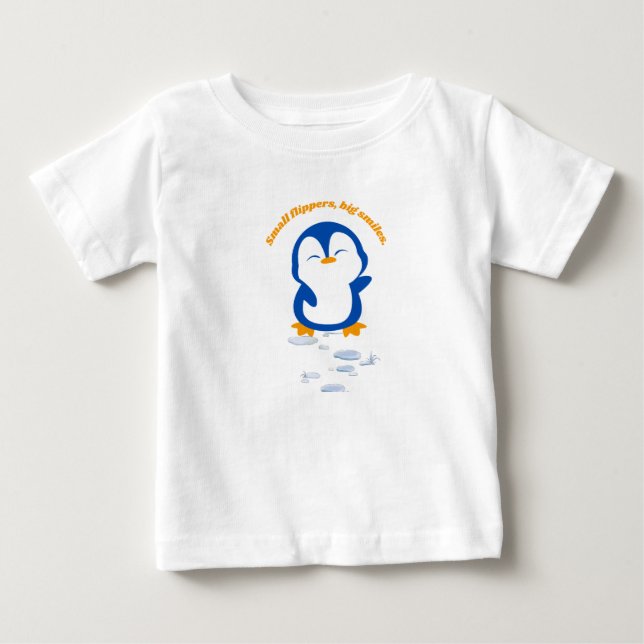 T-shirt Pour Bébé petites nageoires, grands sourires (Devant)