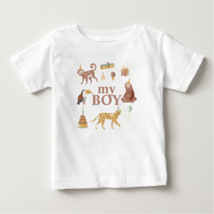 T-shirt Pour Bébé Petits animaux de la jungle