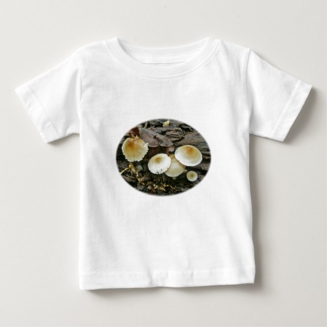 T-shirt Pour Bébé Petits Parasols Champignons en rondins (Devant)