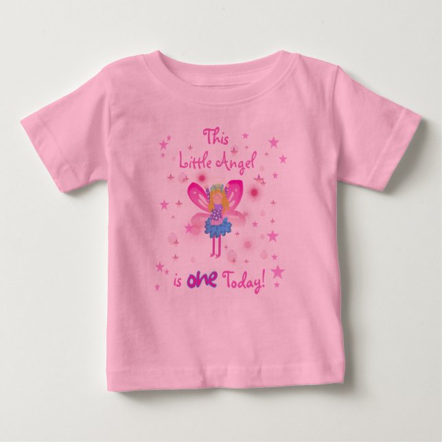 T-shirt Pour Bébé Peu de ęr anniversaire d'ange (Devant)
