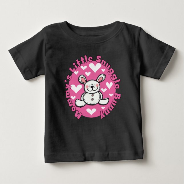 T-shirt Pour Bébé Peu de lapin du câlin de la maman (Devant)