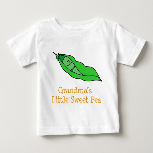 T-shirt Pour Bébé Peu de pois doux de la grand-maman (Devant)