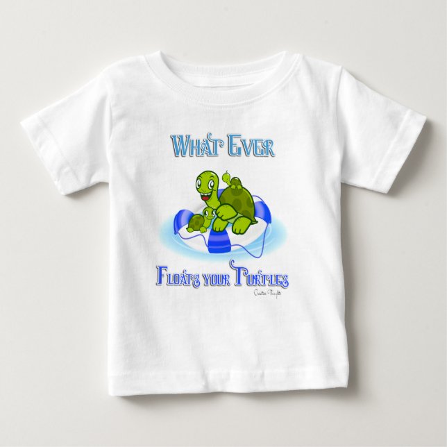 T-shirt Pour Bébé Peu importe ce qui flotte vos tortues 3 (Devant)
