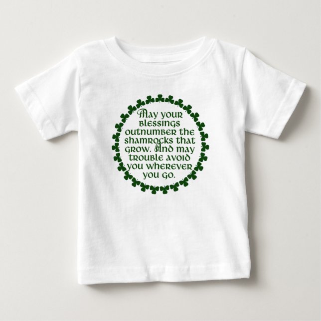 T-shirt Pour Bébé Peuvent vos bénédictions dépasser les shamrocks, (Devant)