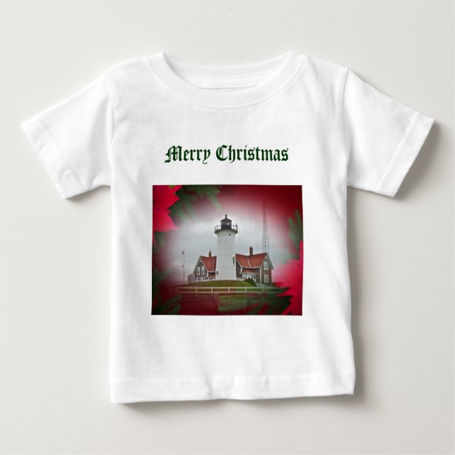 T-shirt Pour Bébé Phare de Christmas Nobska Point (Devant)