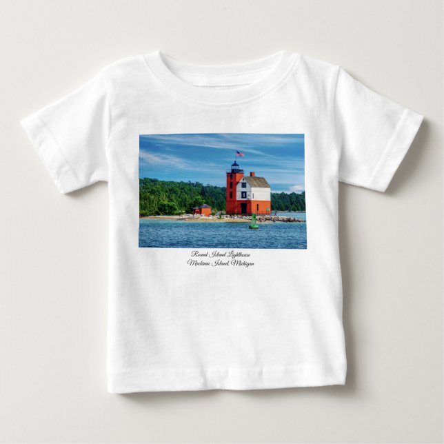 T-shirt Pour Bébé Phare de Round Island (Devant)