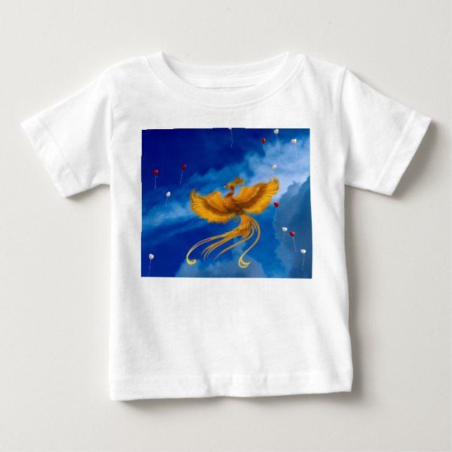 T-shirt Pour Bébé Phénix / Oiseau de feu. (Devant)