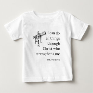 T-shirt Pour Bébé Philippiens 4:13 Bible Scripture KJV Citation