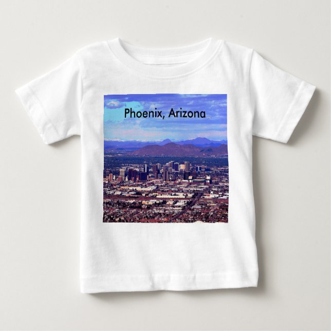T-shirt Pour Bébé Phoenix Arizona Skyline en journée (Devant)