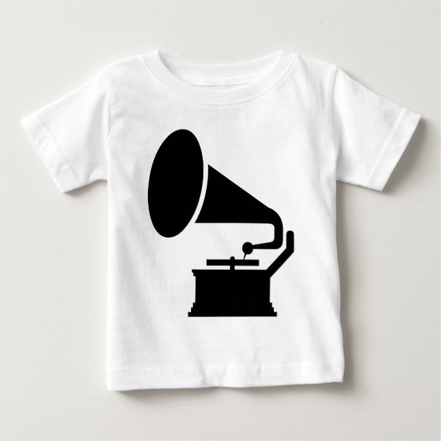 T-shirt Pour Bébé Phonographe - Noir (Devant)