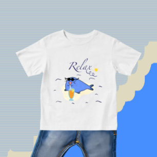T-shirt Pour Bébé Phoque bleu