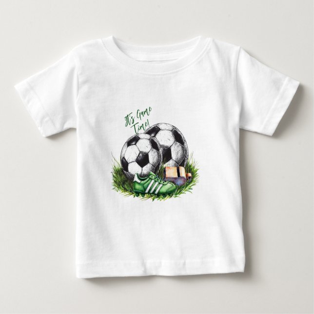 T-shirt Pour Bébé Photo à l'aquarelle verte et marine pour enfants d (Devant)