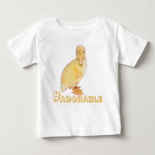 T-shirt Pour Bébé Photo adorable de canard jaune (Devant)