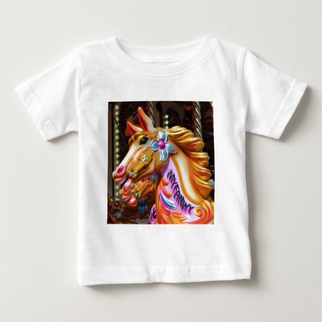 T-shirt Pour Bébé Photo carré - Chevaux joyeux (Devant)