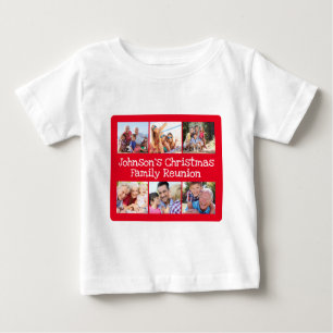 T-shirt Pour Bébé Photo Collage Famille de Noël Réunion Bébé