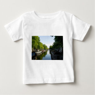 T-shirt Pour Bébé Photo de canal panoramique d'Amsterdam et de pénic
