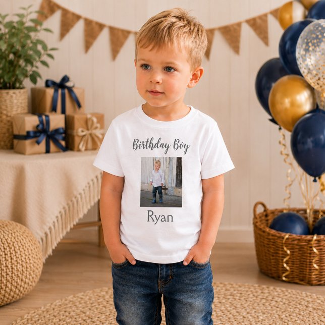 T-shirt Pour Bébé Photo de garçon d'anniversaire (Créateur téléchargé)