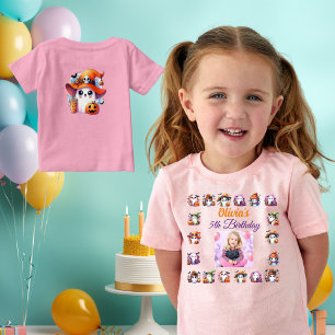 T-shirt Pour Bébé Photo de naissance d'Halloween de fille avec un pe