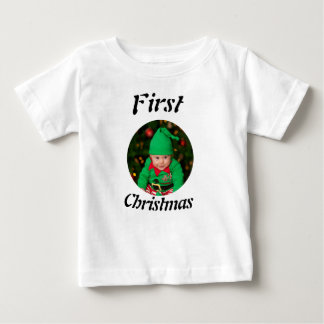 T-shirt Pour Bébé Photo de Noël de bébé