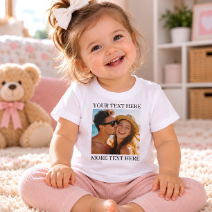 T-shirt Pour Bébé Photo et texte personnalisés