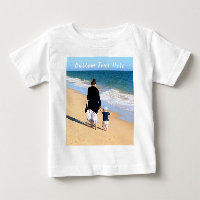 T-shirt Pour Bébé Photo et texte personnalisés T-shirt bébé Votre pr (Devant)
