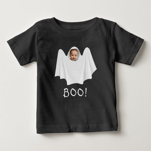 T-shirt Pour Bébé Photo fantôme personnalisé livre éffrayant Happy H (Devant)