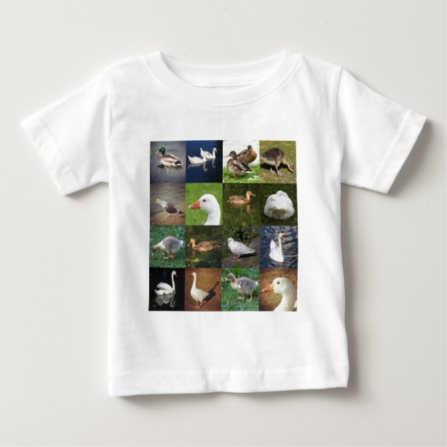 T-shirt Pour Bébé Photo Patchwork Carré - Oiseaux (Devant)