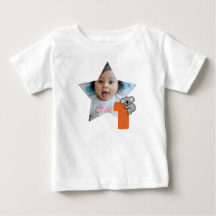 T-shirt Pour Bébé Photo personnalisé 1er anniversaire, Une année dou