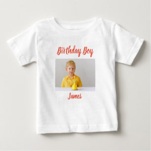 T-shirt Pour Bébé Photo personnalisée Birthday Boy Baby