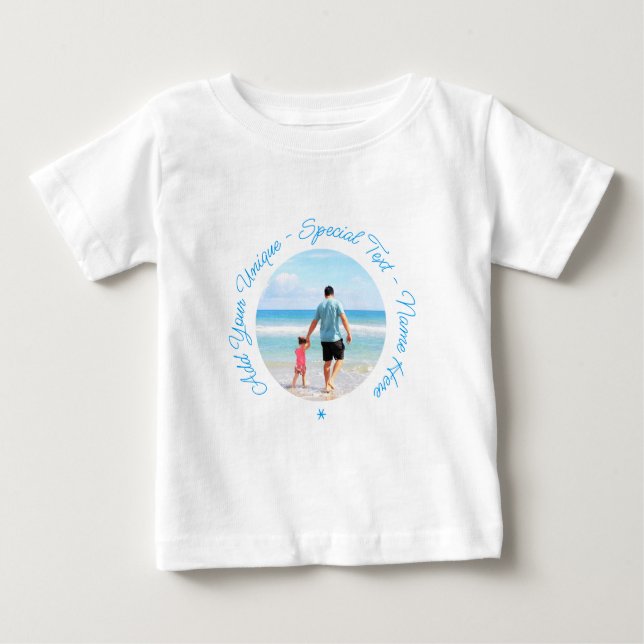 T-shirt Pour Bébé Photo personnalisée Texte bébé T-shirt votre famil (Devant)