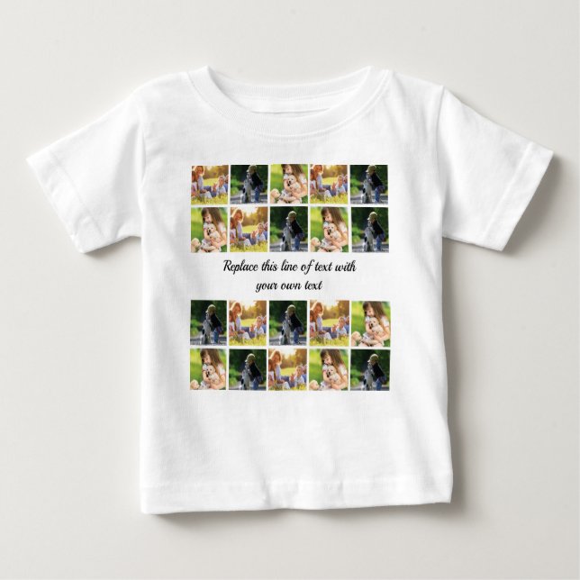T-shirt Pour Bébé photocollage et texte (Devant)