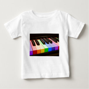 T-shirt Pour Bébé Piano d'arc-en-ciel