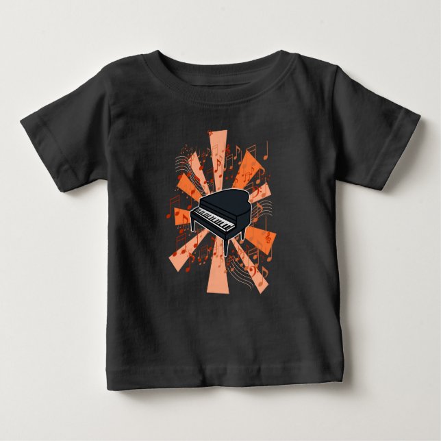 T-shirt Pour Bébé Piano et Musique (Devant)