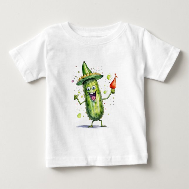 T-shirt Pour Bébé Pickle Cucumbers en Casquette d'anniversaire (Devant)