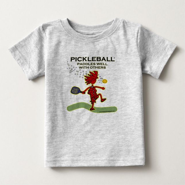 T-shirt Pour Bébé Pickleball barbote bien avec d'autres (Devant)